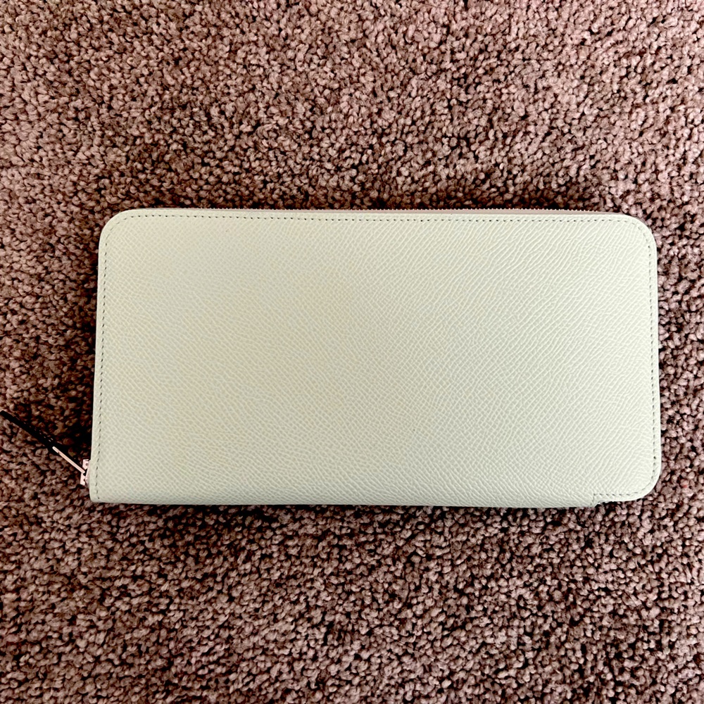 Hermes // silk in wallet vert fizz